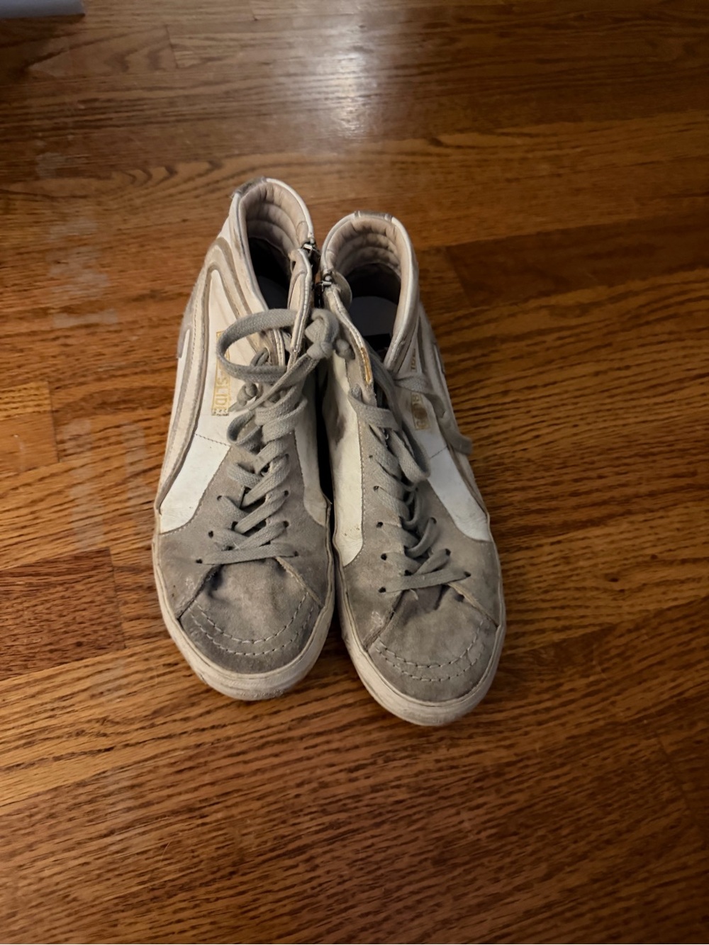 Golden Goose White & Gray High-Top Lace-Up Sneaker with Star - Picture 4 of 4